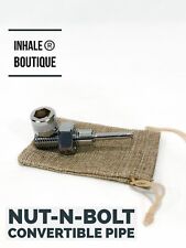 Collectible metal smoking pipe / Nut-N-Bolt Convertible / In A Burlap Pouch picture