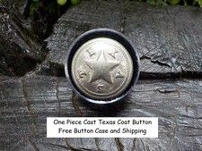 Rare One Piece Cast Texas Coat Button  and Display Case picture