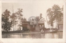In a Rowboat, Presque Isle MI Michigan 1917 RPPC Photo Postcard COPY picture