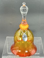 Vintage Pilgrim Hand Blown Transitional Red Art Glass Bell 7 1/4