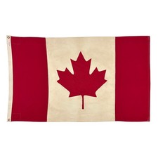 Vintage Cotton Canada Sewn Maple Leaf Flag Canadian Old Cloth Textile Art Decor picture