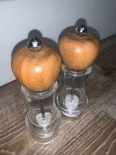 RETIRED PAMPERED CHEF Bamboo Salt & Pepper Grinders • Pair (2) 7