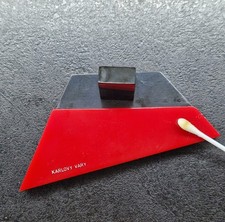Vintage Karlovy Vary Desk Souvenir Stand Holder Red TESTED BAKELITE MCM  picture