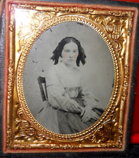 1/6th Size Ruby Ambrotype of young lady in half case picture