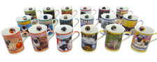 Pug Coffee Mug Danbury Mint Purely Pugs Porcelain Tea Cup Dog Lover Full Set 18 picture