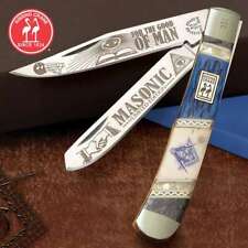 Kissing Crane Freemason Masonic Trapper Folding Pocket Knife Collectible Gift picture