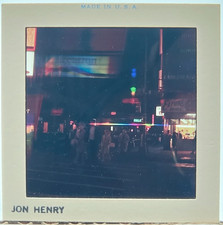 Vintage 1960s 35mm Slide Artist Jon Henry Night Street Scene Neon Signs OOAK picture