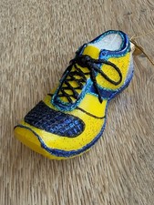 Old World Christmas Ornament Glass Yellow Marathon Runner RUNNING SHOE Brand New picture