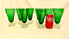 ANCHOR HOCKING  SET OF 8 FOREST GREEN BOOPIE  12 OZ GLASSES, 6-3/4