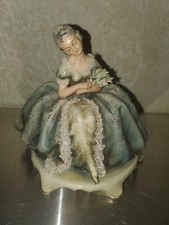 RARE Vintage Antonio Borsato Victorian Lady Holding Flowers Figurine Italy picture