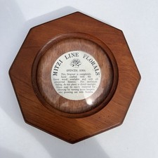Vintage Round Hex Domed Glass Wood Frame 6” Mitzi Line Florals Spencer Iowa picture