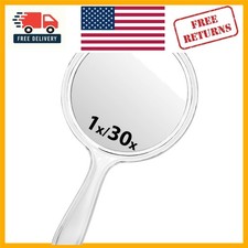 Elegant Double-Sided 1X/30X Magnifying Hand Mirror – Perfect for Makeup picture