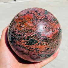 5.35lb Large Natural Ocean Jasper & Druzy Raw Geode Sphere Ball Crystal Healing picture