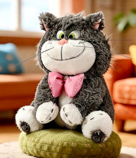 Disney Cinderella Lucifer Cat Plush Toy 30cm Costco Fluffy Grey Stuffed Animal picture