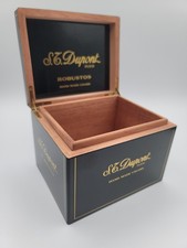 Rare S.T. Dupont Paris Lacquered Wood Cigar Box Robustos Cigars picture