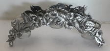 Vintage Spooniques Hummingbird Floral Votive Candle Holder Glass Cups picture