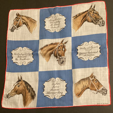 Triple Crown Kentucky Derby Horses Dessin Depose Handkerchief Sq Purse Hair Tie picture