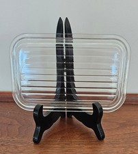 Corning Pyrex 502-C Clear Glass 4.25 x 6.75 Refrigerator Dish Box Lid Cover EXC picture