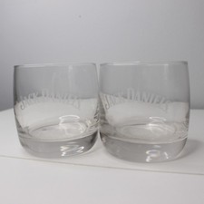 Set of 2 Jack Daniels Old No. 7 Whiskey Rock Glass Etched Round Bottom Low Ball picture