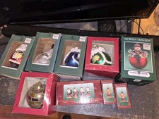 Lot of 12 Vintage Blown Glass Christmas Ornaments Molded Santas & Figural... picture