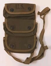 WW2 1944 US Canvas 3 Pocket Grenade Carrier Belt Pouch Transitional Pattern NOS picture