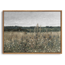 Oiqartoiq Vintage Framed Wall Art Wildflower Field Meadow Canvas Art Prints picture