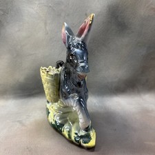 Incredible Large Vintage MCM Lusterware Double-Sided Donkey Vase Made in Japan picture