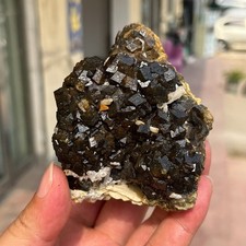 540g Rare Natural Green Garnet Cube Crystal Cluster Mineral Specimen picture