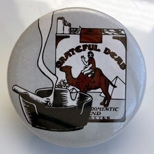 Vintage 1970's GRATEFUL DEAD button camel cigarettes pin 1.5
