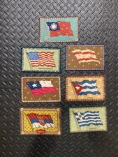 Vintage Antique Cigar Felt Flannel Tobacco Flags, Assorted,Size 8