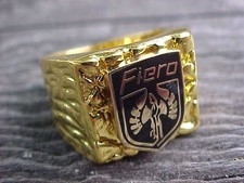 1984-1988 PONTIAC FIERO LOGO GOLD CHROME RING #10 NOS HI- QUALITY UNIQUE BLING picture