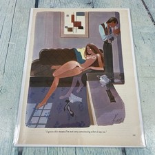 1973 Sexy Adult Cartoon Office Couch Vtg Print Ad/Poster Pinup Art Magazine Page picture