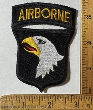 Vintage US Army 101st Division Airborne Iron On Patch United States Tab Eagle picture