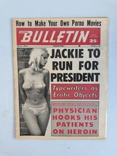 1971 August 9th National Bulletin Newspaper, Jackie Kennedy for President  (VRN4 picture