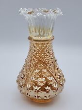 Jain / Advance Glass Works Carnival Glass Marigold Vase 6 3/8
