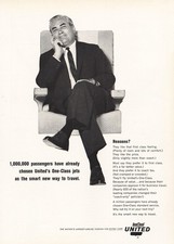 1964 United Airlines: One Class Jets Vintage Print Ad picture