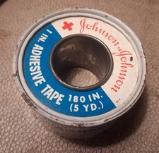 Unopened vintage Johnson and Johnson metal adhesive tape dispenser 1 in × 180 in picture
