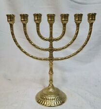 RARE Large 7 Branch Menorah Candlestick 100% Bronze / Religious Worship Item picture
