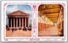 Paris France Church of the Madeleine Fontainebleau Great Gallery Postcard PC551 picture