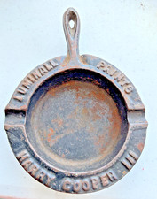 Antique Luminal Cast Iron Skillet Ashtray Advertising Harry Cooper Vintage Rare picture