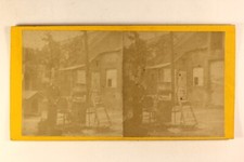 FRANCE Outdoor Scene Photo Stereo Vintage Amateur 1883 picture