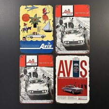 (Lot of 4) Avis Rent a Car Original Vintage Style Metal Sign Garage Wall Art picture