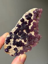 Natural Purple Fluorite Cluster, Rare Double-Sided Floater Mineral Specimen 96mm picture