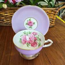 Vintage Adderley Bone China Tea Cup and Saucer Lavender Chrysanthemum Cottage picture