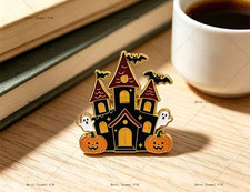 ⭐TOP PICK⭐ HALLOWEEN PIN DISNEY CINDERELLA CASTLE SO SCARY PUMPKIN ENAMEL picture