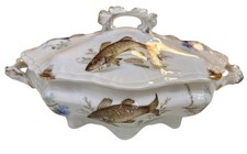 Antique Very Rare Gebruder Haidinger Fish Themed Soup Tureen In MINT Condition picture