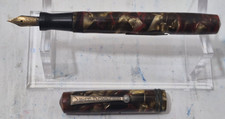 Vintage Wahl Oxford Fountain Pen Brown Marble Pearl Celluloid Eversharp picture