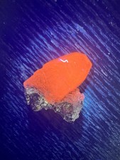 Terminated Mangano Calcite In Pyrite - UV Reactive, 24 Grams. From Peru picture