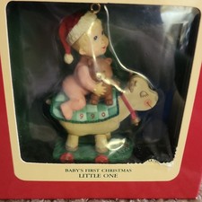 Carlton Cards Heirloom Collection Baby's First Christmas Baby Hanging Ornament picture