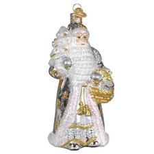 Old World Christmas STERLING SANTA (40358) Glass Ornament w/ OWC Box picture